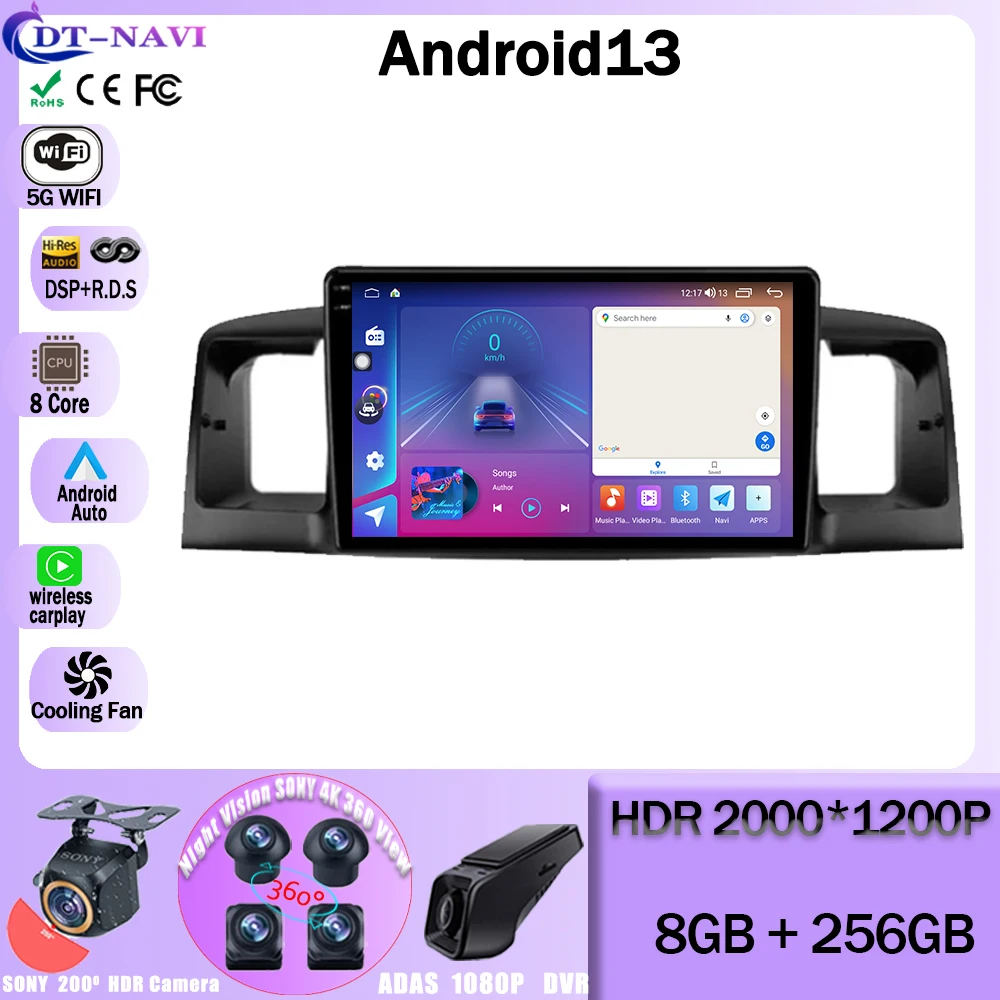 

Автомагнитола для BYD F3 1 2005 -2013 Android 13, мультимедийный видеоплеер, навигация GPS, фонарь с Wi-Fi 4G LET BT DSP, без 2din dvd