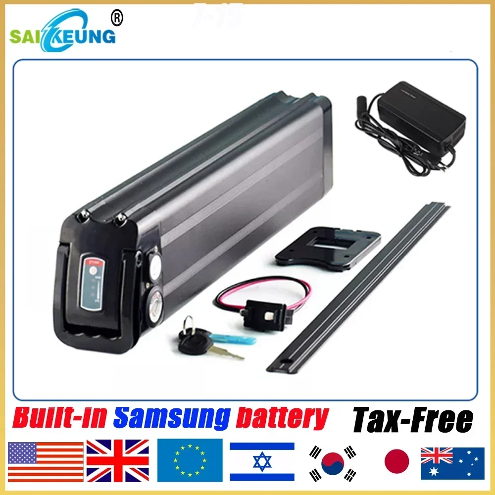 Electric Bike 48 Volt SilverFish 36v 52v 60v 72v Batterie V&eacute;lo S26 20 24 28 35 30ah 40 50ah 60ah Lithium Battery with 5A Charger