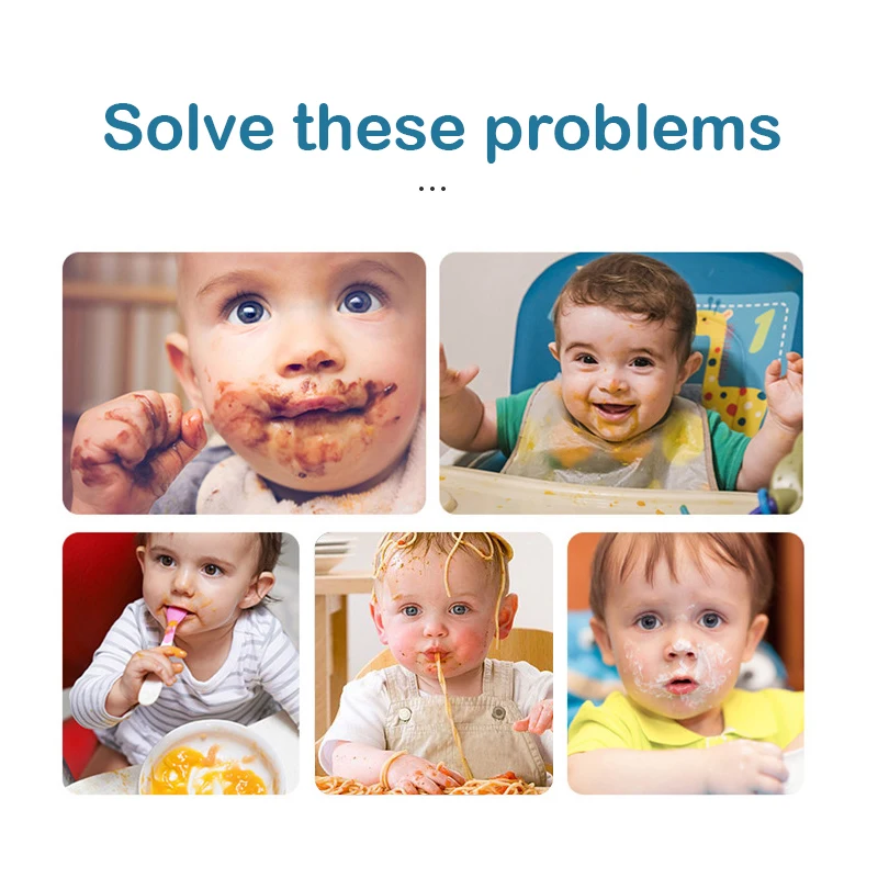 Silicone Baby Bibs Food Grade Adjustable Waterproof Baby Feedings Tableware Set Bib For Newborn Silicone Bibs For Girls Boys