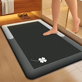 Flannel Thickened Absorbent Bathroom Floor Mat Printed Toilet 1