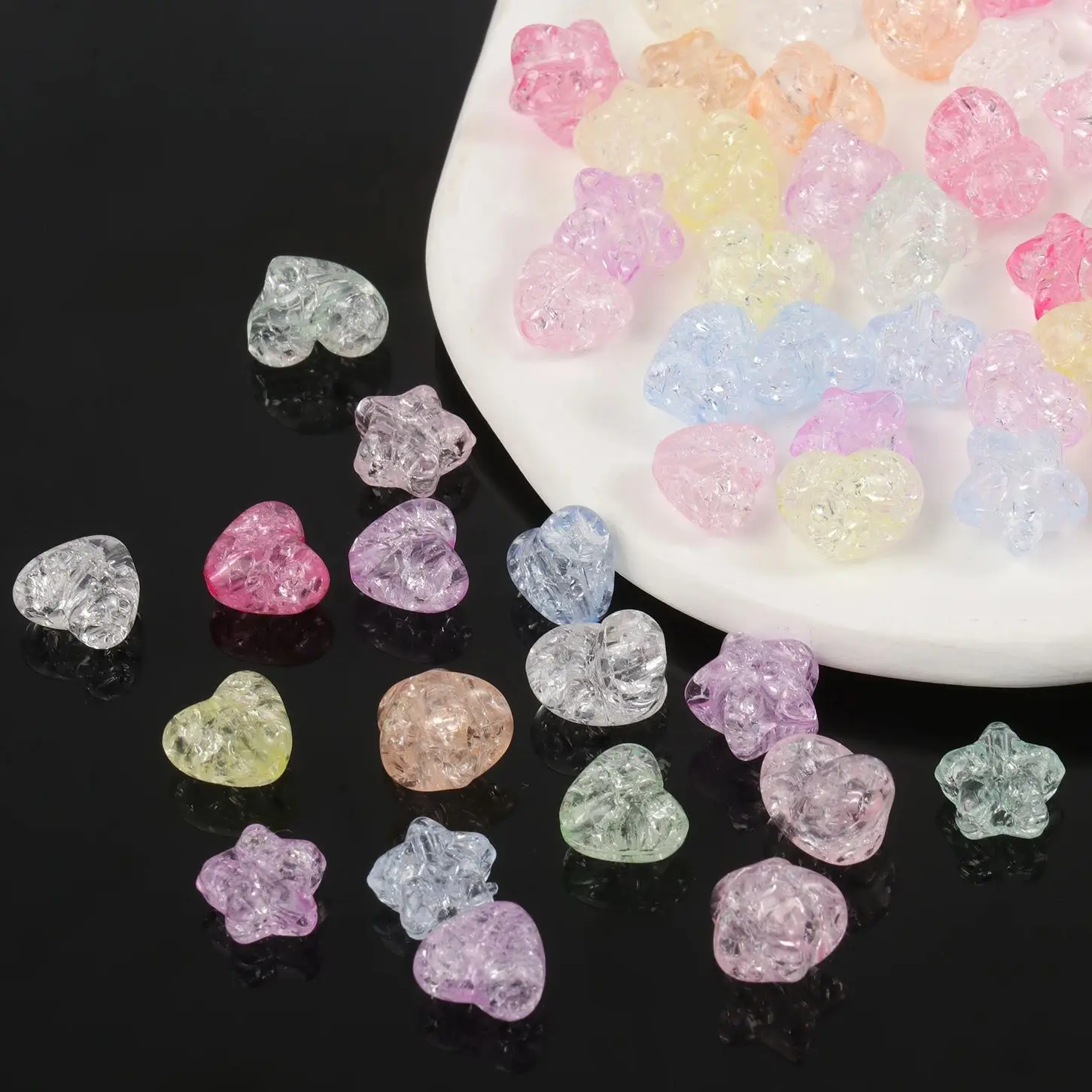 Оптовая продажа, смешанные бусины в виде звёзд и пяти острых звезд для изготовления ювелирных изделий своими руками, аксессуары для браслетов и ожерелий