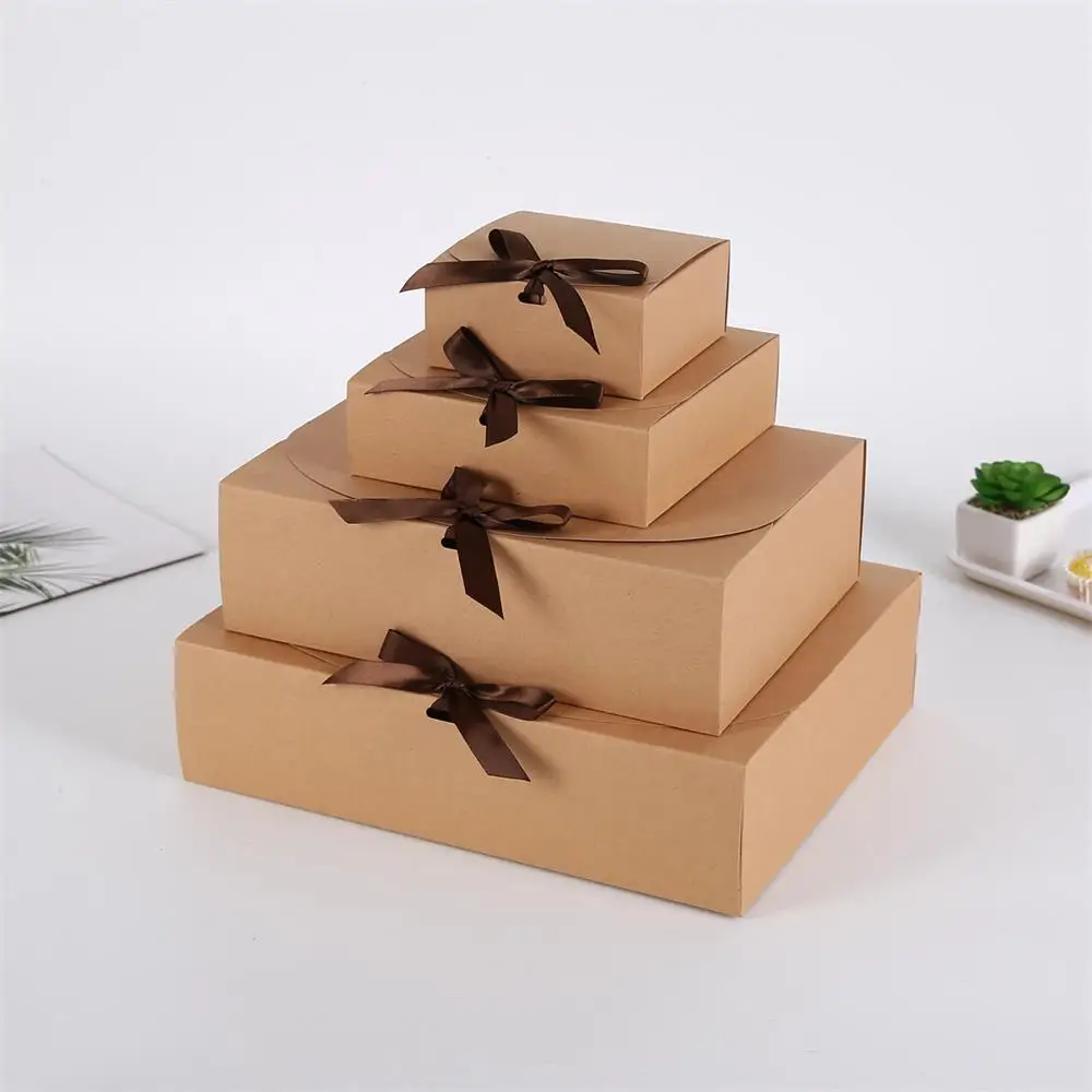 Caja De Regalo Con Tapa SHIPKEY 10 Cajas De Regalo De Cartón Blanco Con Tapas, Cajas De Regalo De 8 X 8 X 6 Pulgadas Con Lazos (cintas Doradas), Para Fiestas, Bodas