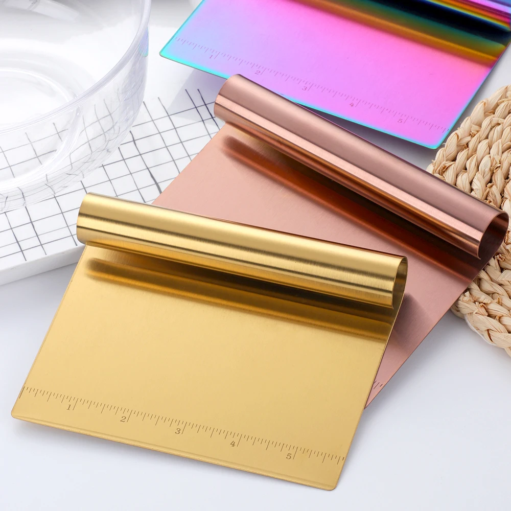 Stainless Steel Scraping Board Cake Cutting Dough Knife Pizza Scraper Decorating Tool Kitchen Accessories Baking dough scraper baking tool dough cutter baking accessories cake scraper
