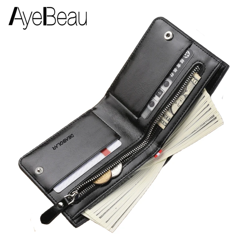 Men Wallet Male Purse For Bank Credit Business Card Holder Cardholder Caibu Small Slim Short Wolet Hammock Gold Money Bag Gift 3