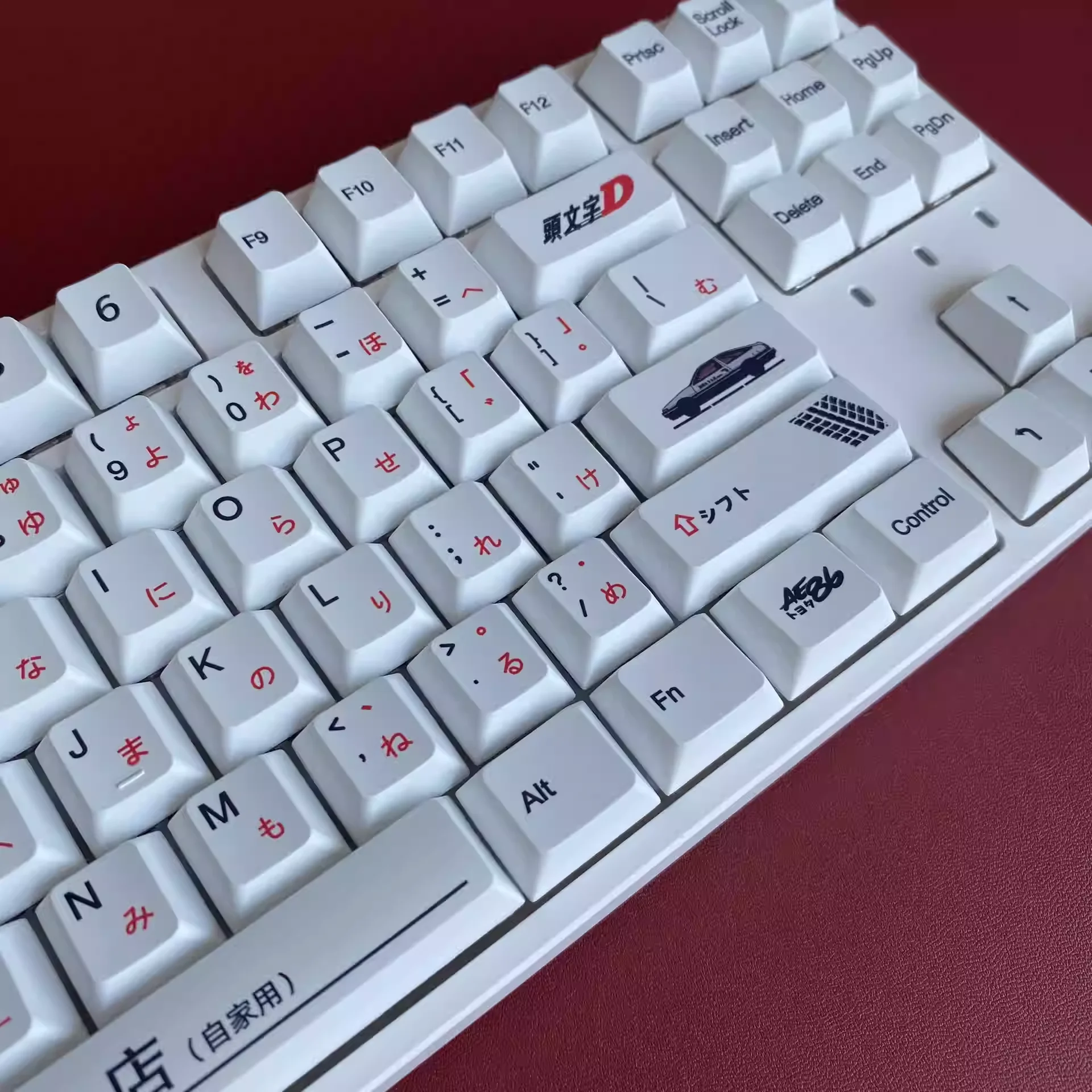 Conjunto de Keycap para Teclado Mecânico Tema d Inicial com Hiragana e Ae86 Elementos Jdm 125 Teclas Pbt Perfil Cherry Sublimação Dye - Imagem 3