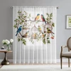 2 Pieces HD Digital Seven Color Bird Flower Figure Printed Window Valance Home Decorating Style Decorative Living Room Bedroom R 2