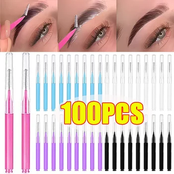 10-100Pcs Mini Eyebrow Brush Brow Lifting Brush Disposable Brow Lifting Brush Micro Bendable Eyelash Brow Applicator Makeup Tool 1