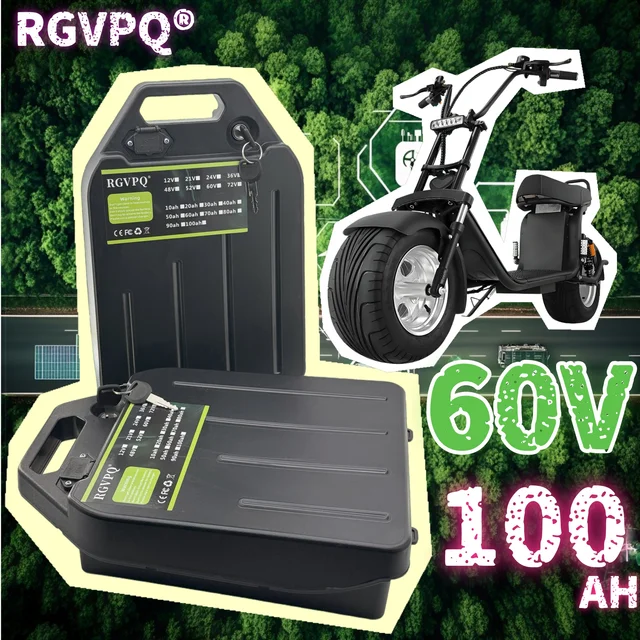 60V 20Ah–100Ah Waterproof Lithium Battery for Citycoco Scooter 1