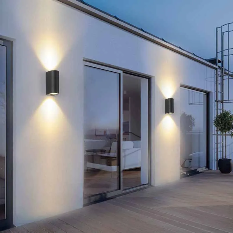 Outdoor Waterproof Wall Lamp LED Minimalist ABS Double Head Wall Lamp Background Courtyard Garden Balcony Decorative
