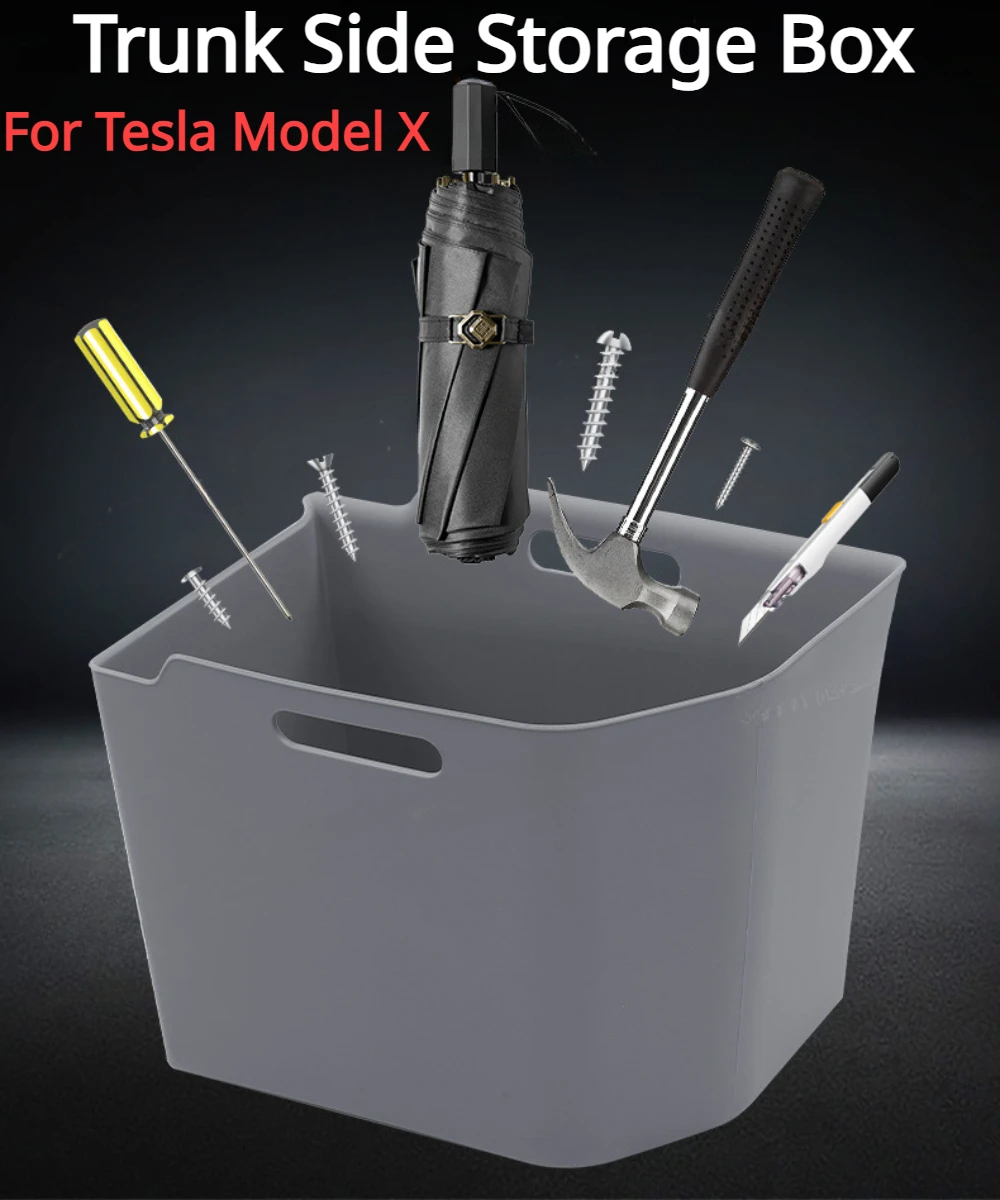 

For Tesla Model X Trunk Storage Box 3pcs Set Silicone Trunk Side Storage Partition Stowing Tidying Car Interior Accessories 2023