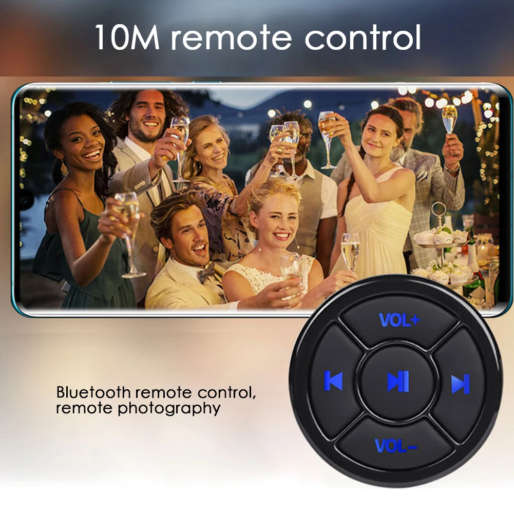 Wireless Media Button Remote Controller Car Motorcycle Bike Steering Wheel For IOS Android Phone Tablet Bluetooth-Compatible