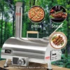 12inch Automatic Rotatable Pizza Ovens Propane and Wood Fired Pizza Maker Multi-Fuel Gas Ovens w/Gas Burner, Cutter, Pizza Stone 4