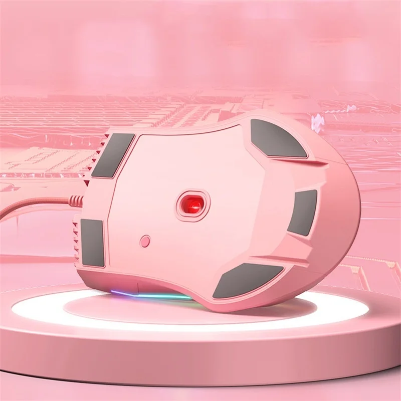Usb Prendeu o Rato do Jogo Rosa Roxo Ergonômico 6400 Dpi Ótico Rgb Luminoso para o Computador Portátil Desktop - Imagem 4