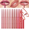 Lip Liner Lipstick Pen Waterproof Long-Lasting Hook Line Lip Pencil Matte Matte Beginner Automatic Lip Liner Bean Paste Color Hook Pen Automatic Rotating Lip Liner 1