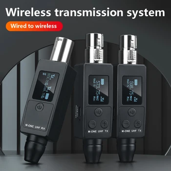 2 Channel UHF Wireless Microphone Converter XLR Rechargeable Battery Transmitter & Receiver Microphone for Dynamic Microphones 1