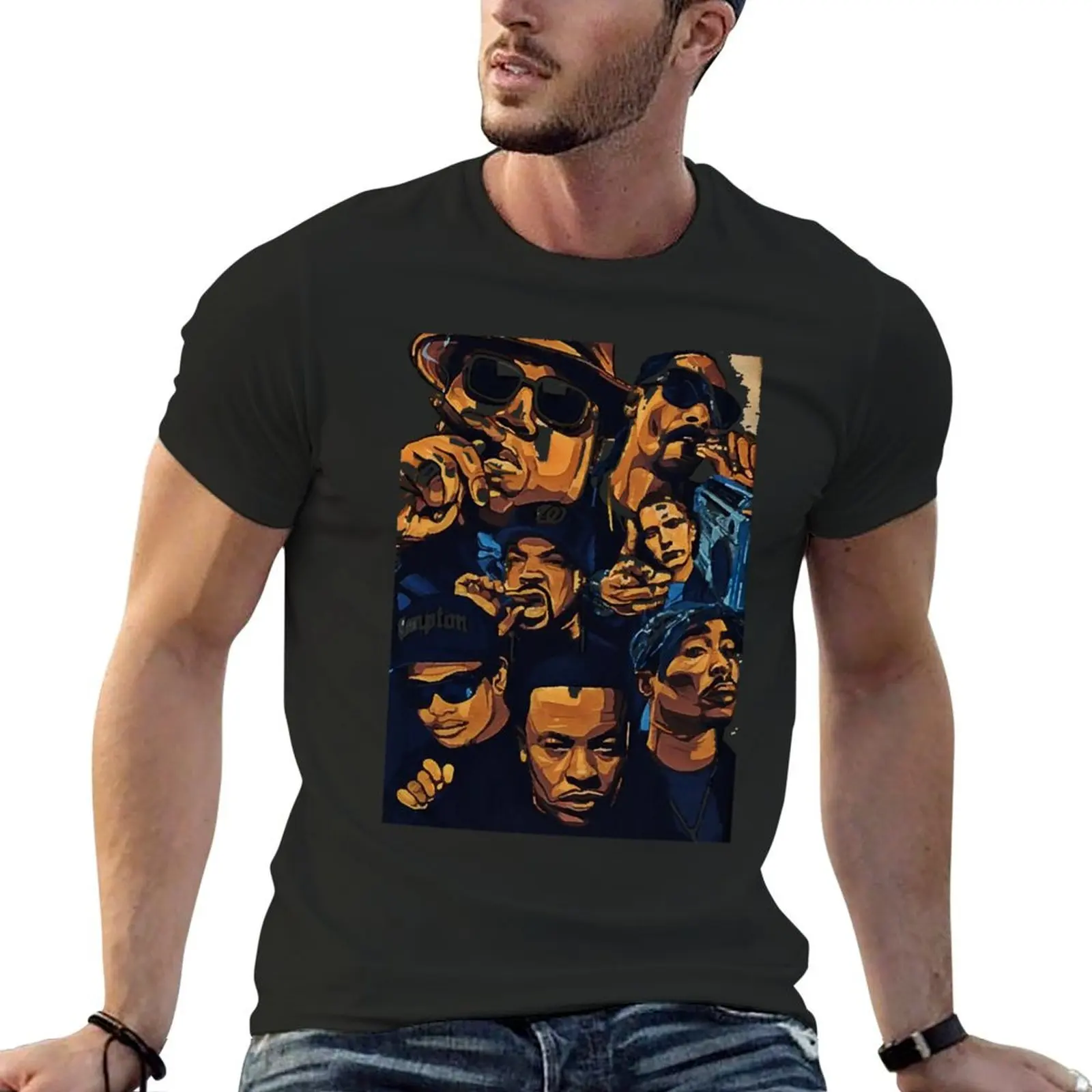 

Hip Hop Legends All Together T Shirt, Vintage T-shirt heavyweights oversizeds plus sizes oversized black t shirts for men