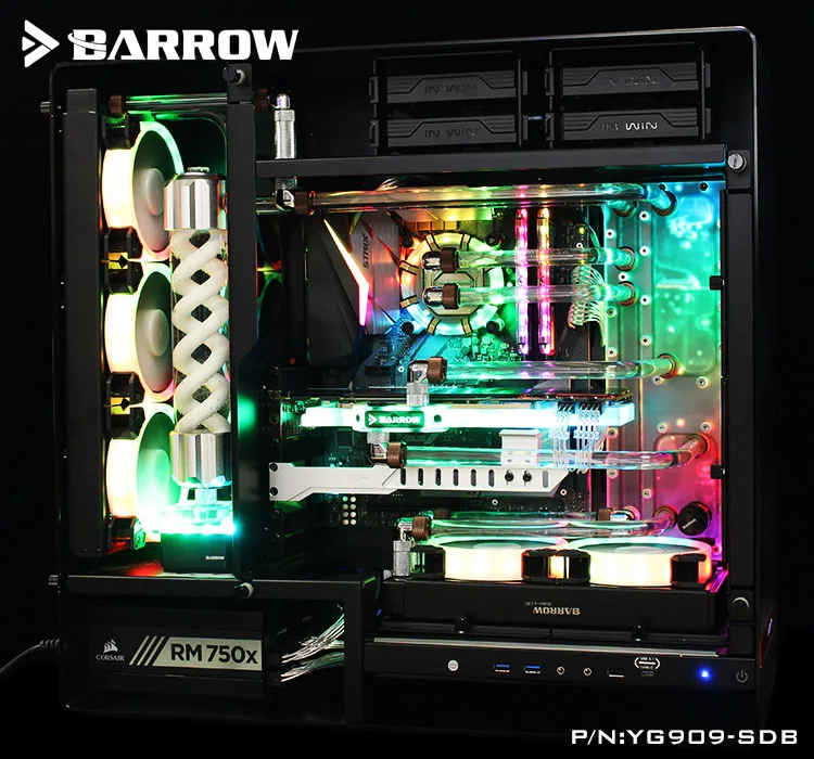 

Barrow Acrylic Board Water Channel Solution kit use for IN WIN 909 Computer Case / Kit for CPU and GPU Block / Instead reservoir