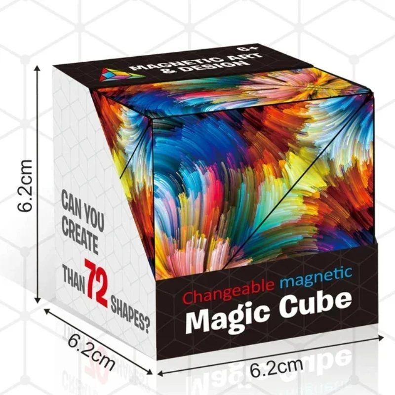 NEW Variety Geometric Changeable Magnetic Magic Cube Anti Stress 3D Hand Flip Puzzle Cube Kids Stress Reliever Fidget Toy 2
