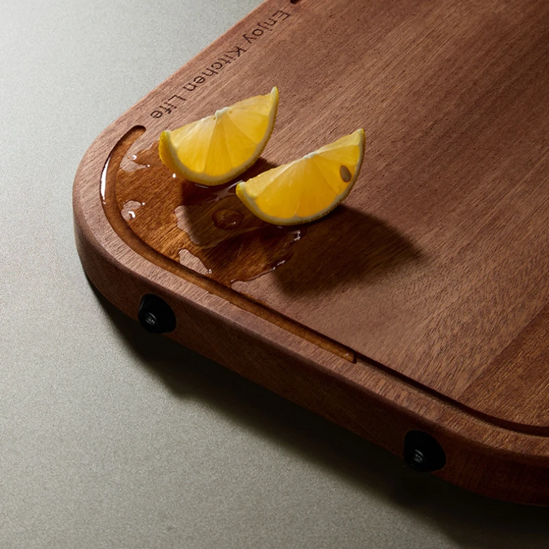 Ebony household thickening antibacterial mould-proof board fruit cutting board double-sided cutting board plus non-slip wood 3