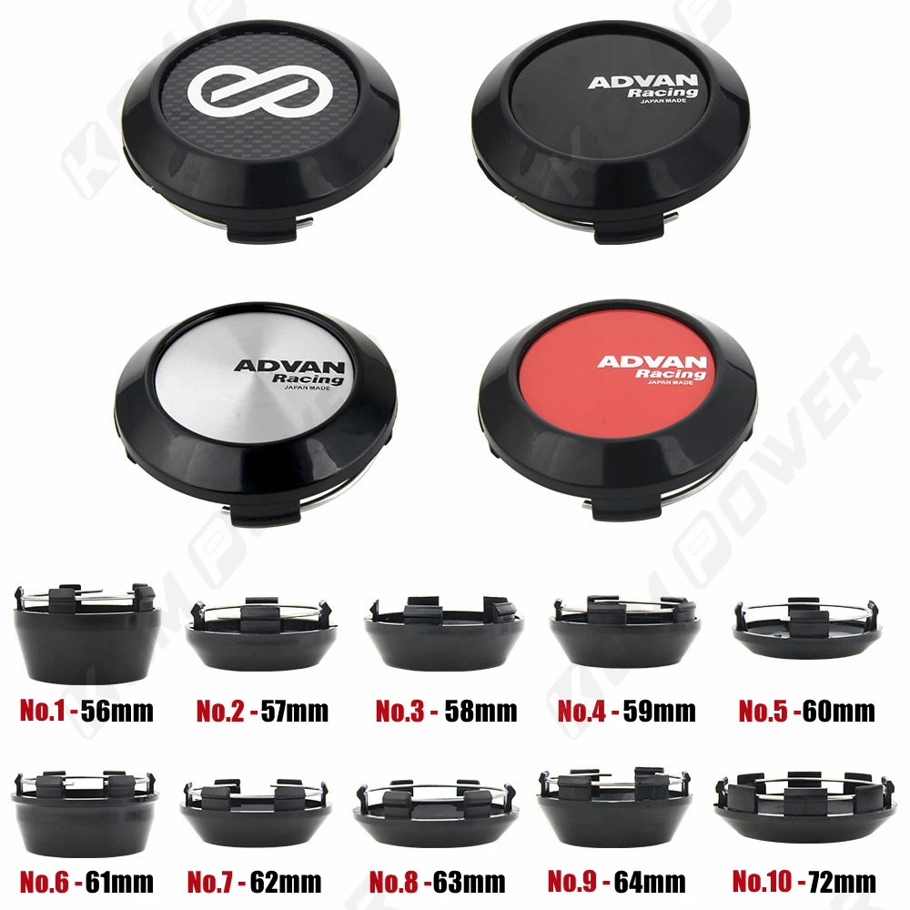 4PCS 자동차 스타일링 ADVAN 휠 센터 캡 56MM/57MM/58MM/59MM..