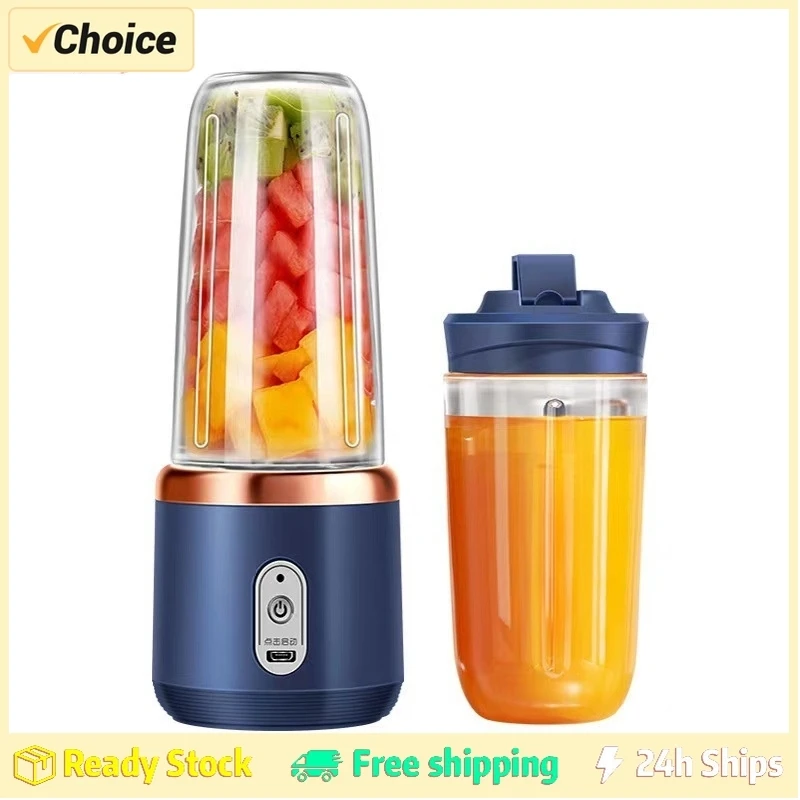Portable Mini Fruit Blender Electric Wireless Juicer With 6 Blades For Smoothies And Shakes USB Rechargeable Mini Juicer Cup