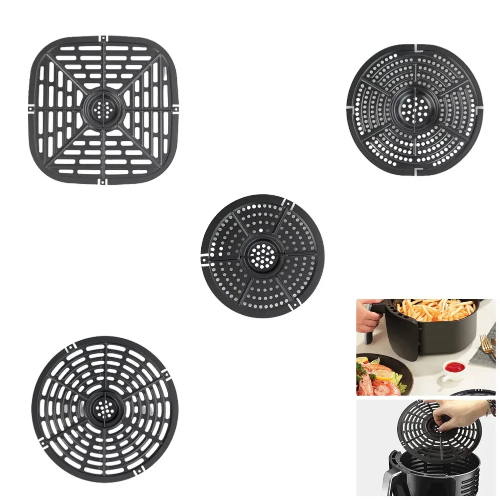 Air Fryer Mats Grill Cooking Pan Rack Round Square Non-Stick Food Separator Cooking Divider Kitchen Air Fryer Accessories,air fryer paper,air fryer rack,air fryer basket,air fryer liner,air fryer silicone mat