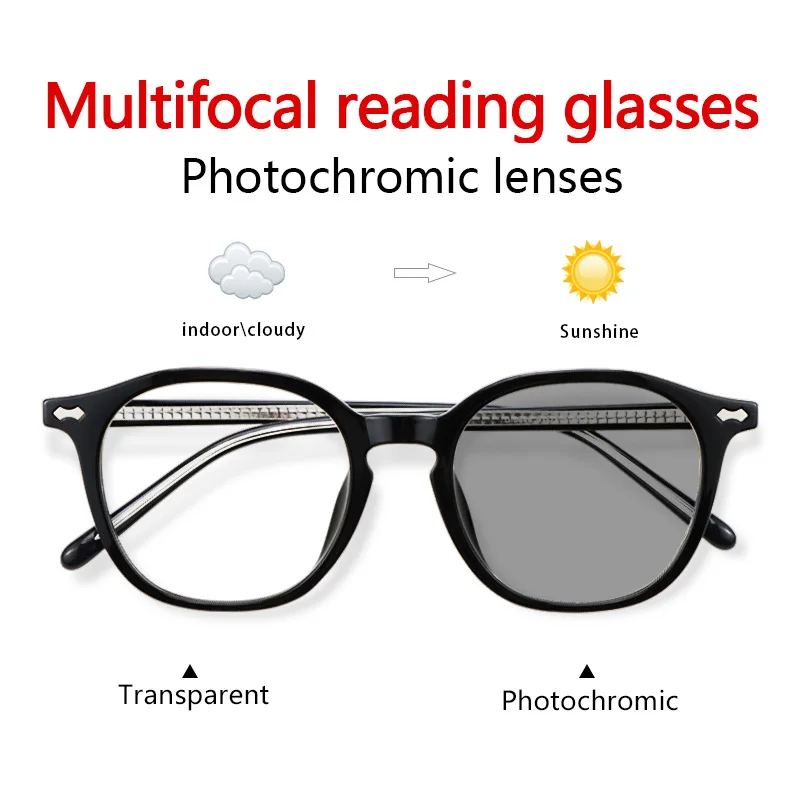 

Photochromic Progressive Multifocal Reading Glasses for Women Men, Anti Glare/Eyestrain for Men, Reading Sunglasses