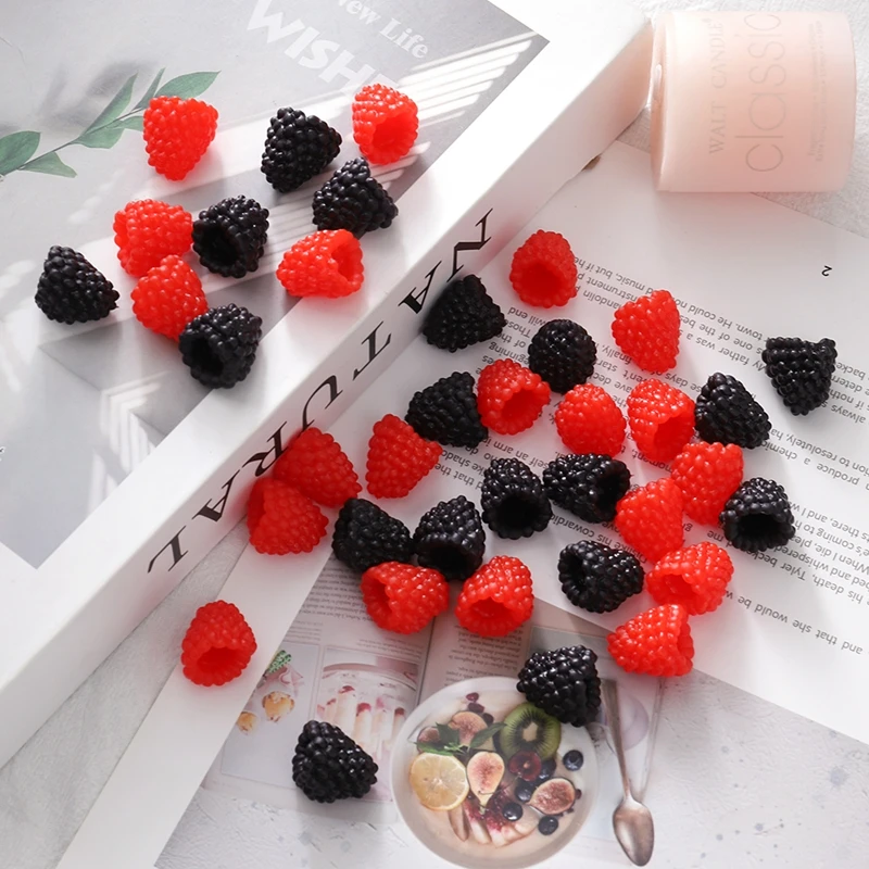 5/10 Stück Künstliche Früchte Simulations-Himbeeren Modell PVC Fake Food Deko-Ornamente für Obstläden Schaufenster-Requisiten DIY Kuchendekoration – Detail 4