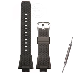 Durable Rubber Replacement Strap for Men's Sports Watches - Waterproof Resin Bracelet (Black S)