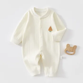 AYNIGIELL الربيع والخريف 0-18 متر الطفل السروال القصير الوليد الفتيات الفتيان 100% ملابس قطنية عالية الجودة الكرتون منقوشة بذلة 3