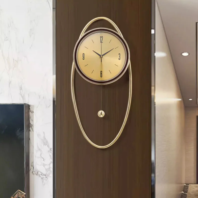 

Pendulum Glass Led Wall Clock Quiet Metal Luxury Retro Led Wall Clock Digital Design Relojes De Pared Living Room Furniture
