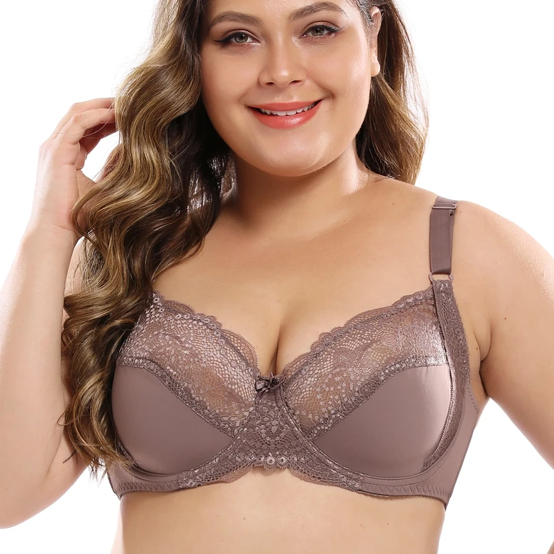 Beauwear Large Size BrasD Cup for Women Underwired Non-padded Bra Ladies Sexy Full Cup Underwear Plus Size Bra