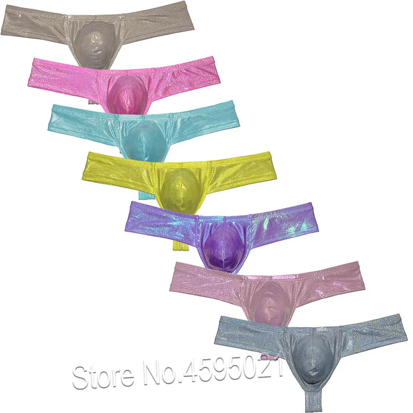 Men Gloss Wet Look Skimpy Boxer Shiny Metallic Luster Briefs Pouch Enhancing Bikini Underpants Hipster