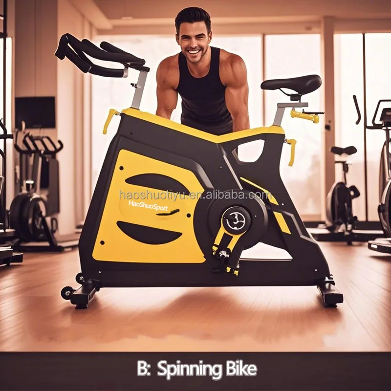 Matériau en acier pour vélo de spinning, exercice de cyclisme en salle, avec écran LCD et système de freinage magnétique, équipement de Fitness, utilisation en salle de sport 1 Matériau en acier pour vélo de spinning, exercice de cyclisme en salle, avec écran LCD et système de freinage magnétique, équipement de Fitness, utilisation en salle de sport 1
