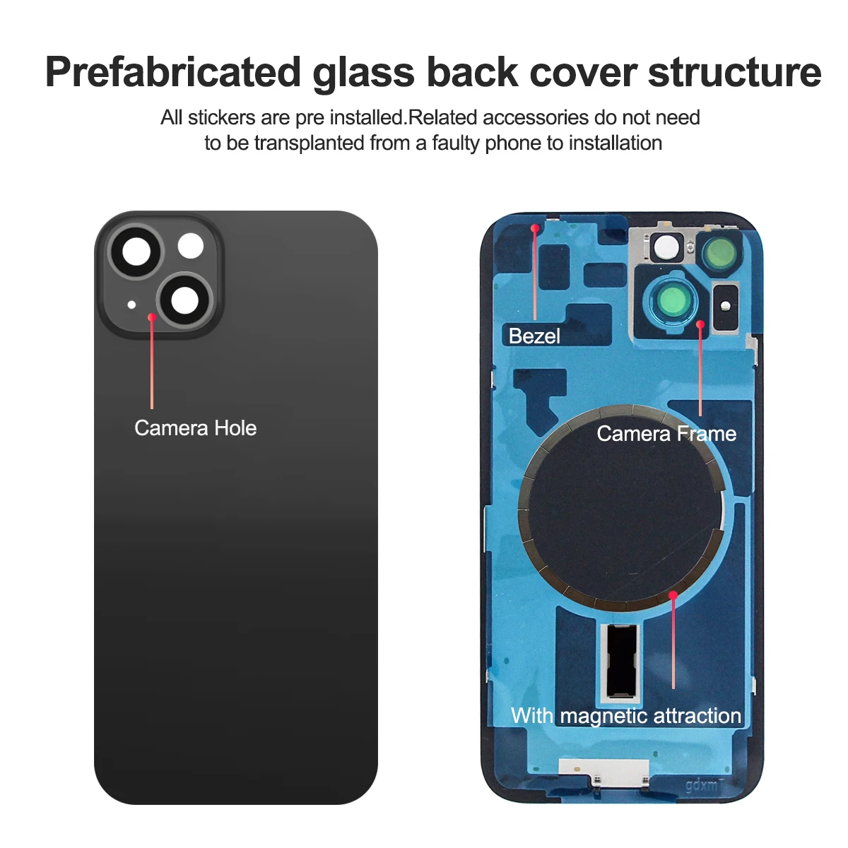아이폰 14 14플러스 유리 배터리 커버 후면 도어 하우징 패널 케이스 카메라 렌즈 부품 아이폰 14 플러스 배터리 커버용