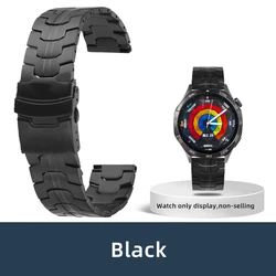 Sleek Titanium Orange Adjustable Watch Strap, 22mm/20mm - 22mm (Black)
