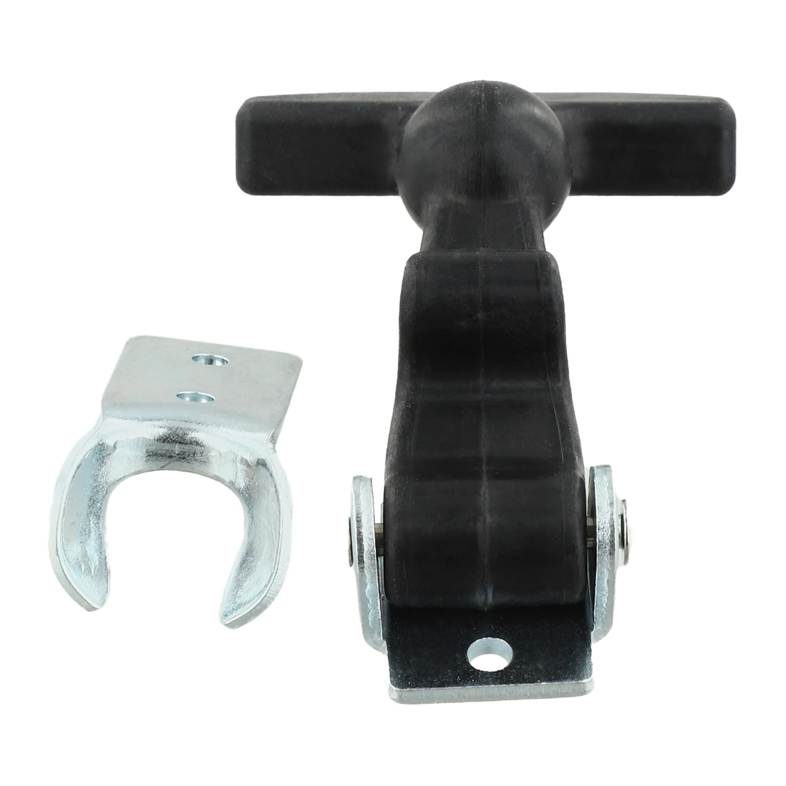 1pc T Handle Draw Latches With Bracket Elastic StainlessSteel Rubber Hood Catch Rubber Shock-absorbing Buckle Hook Hasp Hardware