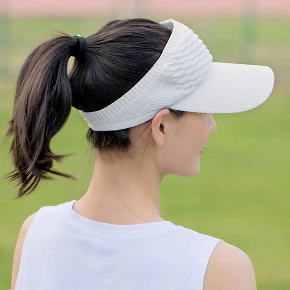 2023 Fashion Folds Women Empty Top Hat Summer Solid Sports Hat Outdoor Large Color Elastic Brim Sunshade Sunscreen Cap Fabr I6L4