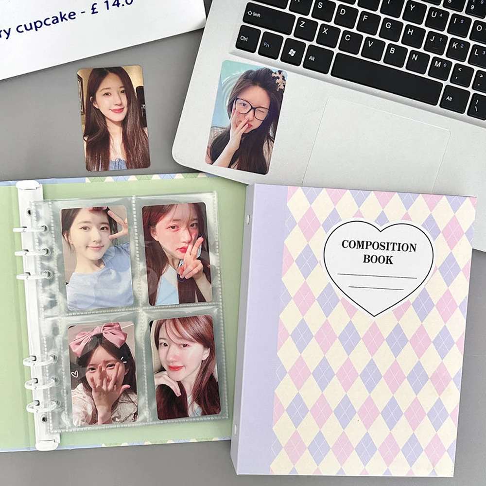 

INS цветной ромбовидный A5 Kpop фотокарточный Связыватель Коллекция Книга свободный лист Idol держатель фотокарточки мини Instax фотоальбом