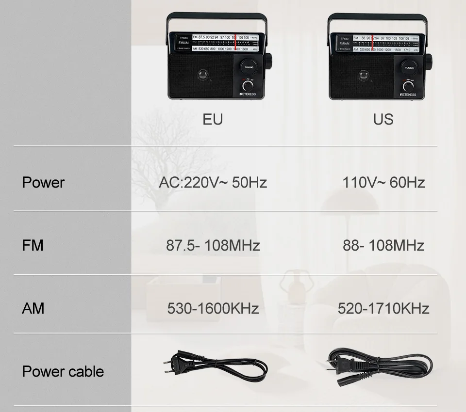 Tischradio mit großem Bildschirm, tragbare Radios, AM FM, wiederaufladbarer, batteriebetriebener Hochleistungslautsprecher für ältere Menschen, Radio, Outdoor-Camping – Detail 12