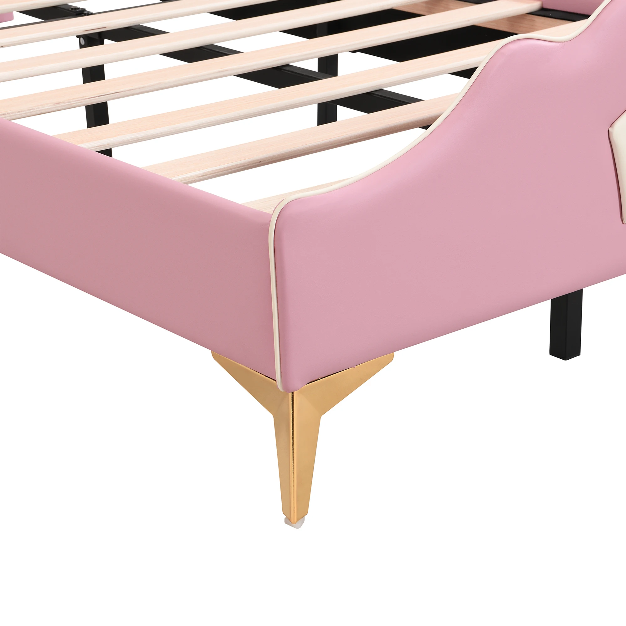 Gepolstertes Bett, Einzelbett, Kinderbett, kronenförmiges Kopfteil, weicher, stoßdämpfender Schwammrand und Kopfteil – Detail 24