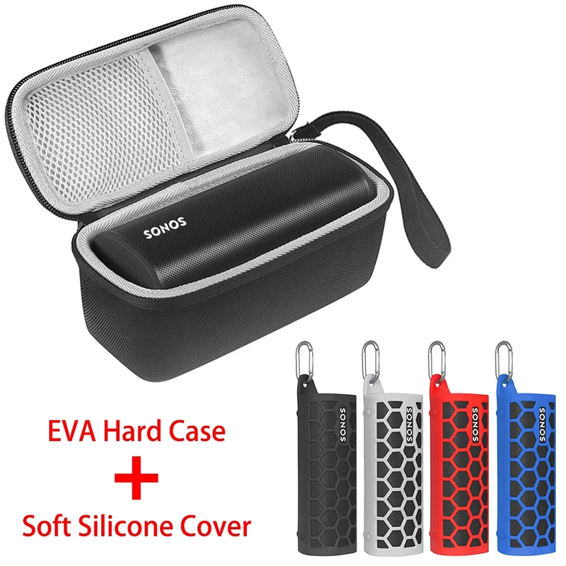 Zoprore Hard Eva Borse Da Viaggio Per Esterni Carry Storage Box + Custodia Morbida In Silicone Per Sonos Rails Bluetooth Speaker Per Sonos Roam Case