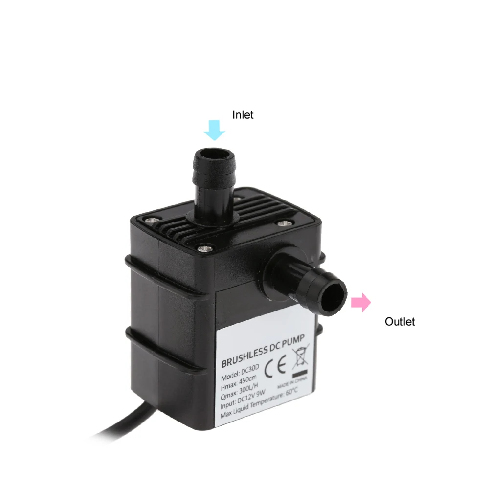 Ultra-quiet Mini Fountain Pump DC12V 9W Micro Brushless Water Oil Pump Waterproof Submersible Fountain Aquarium Circulating