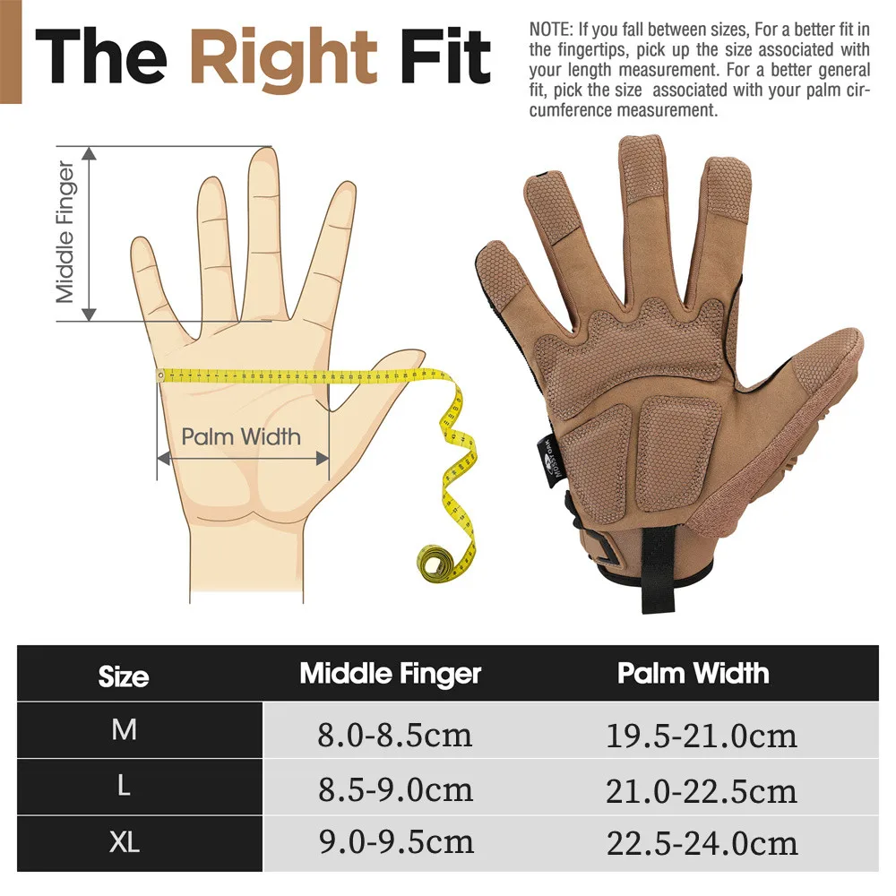 Shooting Gloves Touch Screen Gloves Military Full Finger Touch Screen Gloves for Men Tactical Glove Hunting Paintball Hiking Climbing Airsoft Shooting
