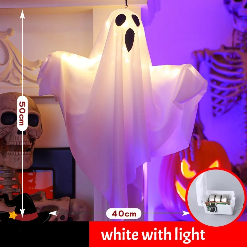 Illuminated Halloween Hanging Ghosts - Spooky Decor for Indoor and Outdoor Festivities