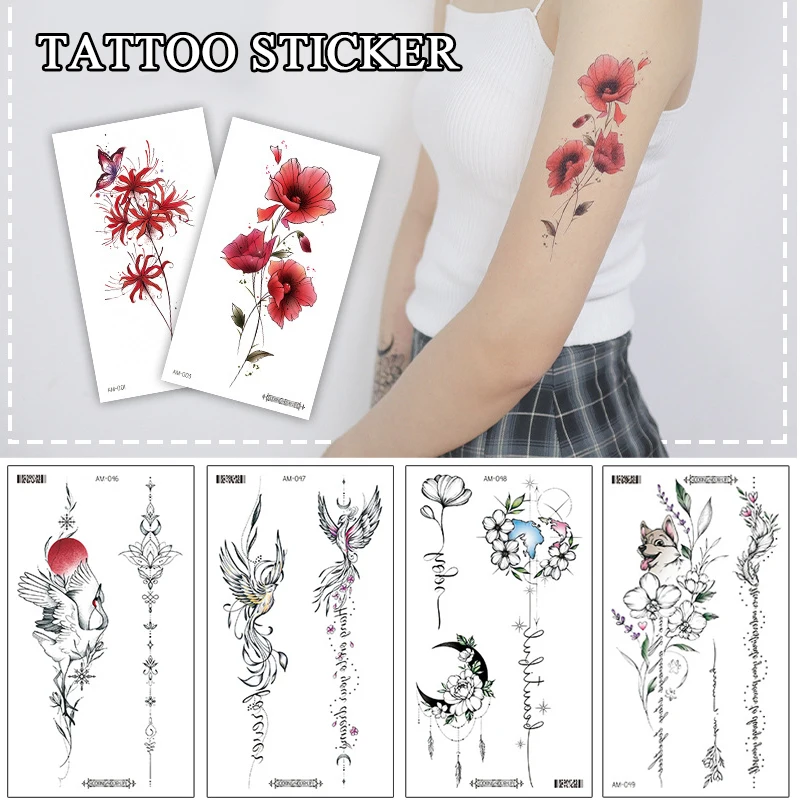 

Temporary Tattoos Stickers For Women Back Body Decoration Waterproof Sweat Resistant Hand Sleeve Tattoo Stickers Water Transfer
