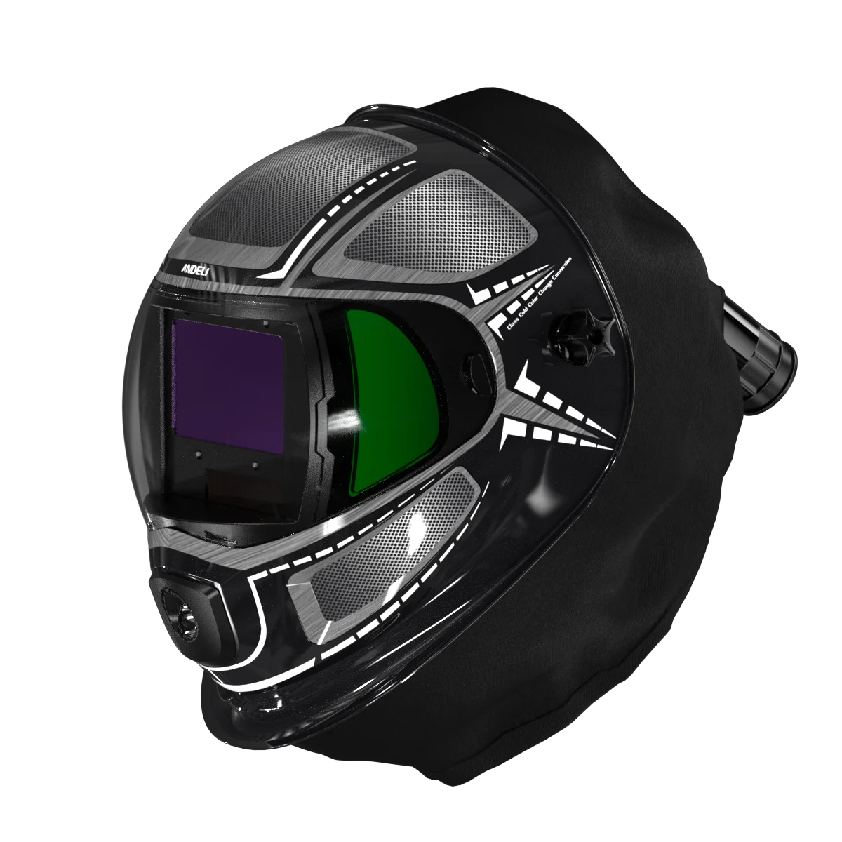 ANDELI Welding Helmet with Light,Panoramic 180&deg; Large Viewing Powered Air Purifying Respirator Auto Darkening Welding Helmet