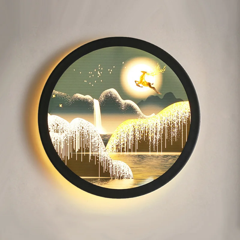

2023 New Living Room Background Wall Lights Nordic Bedroom Bedside Ring Lighting Fixtures Modern minimalism LED decor Mural lamp