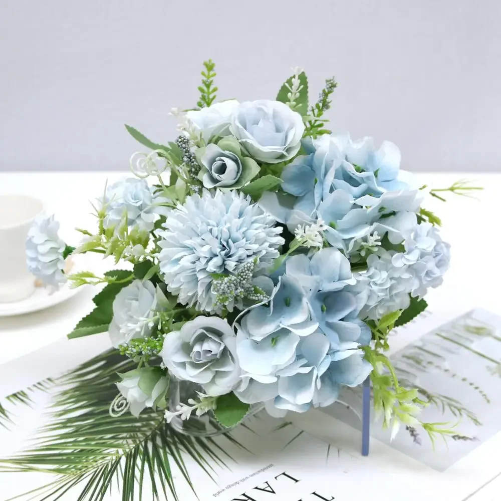 Elegant Artificial Hydrangea and Peony Bridal Bouquet - Silk Flower Wedding Centerpiece Decor
