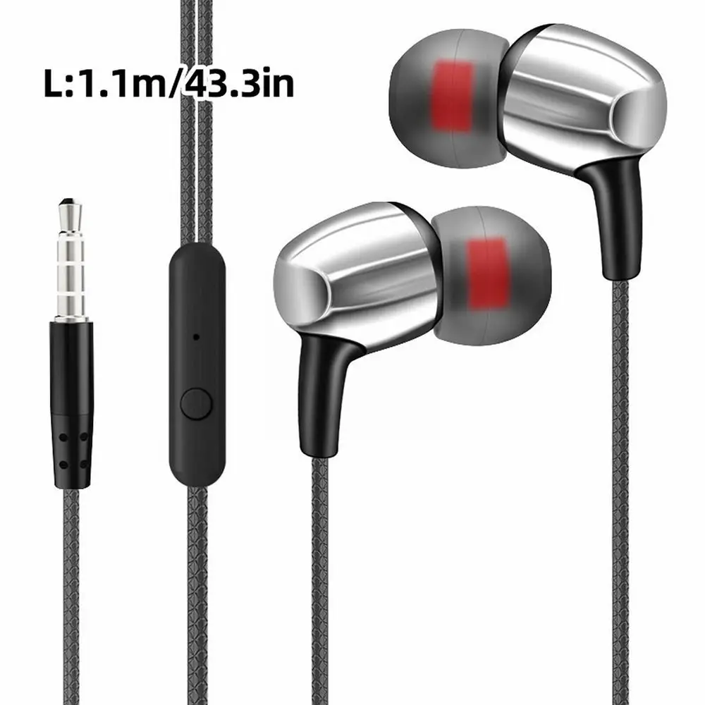 3.5mm Wired Headset Stereo InEar Microphone Earbuds For Phone PC Laptop Tablet 1PC